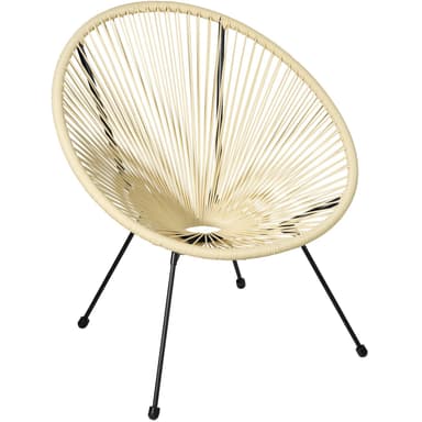 Puutarhatuolit retromuotoilulla (2 kpl) - beige