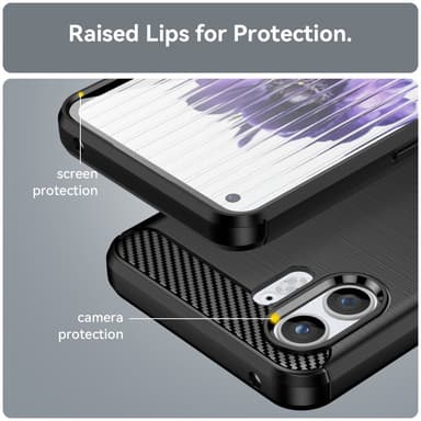 SKALO Nothing Phone (2) Armor Carbon Iskunkestävä TPU suojakuori - Musta
