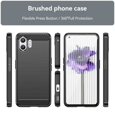 SKALO Nothing Phone (2) Armor Carbon Iskunkestävä TPU suojakuori - Musta