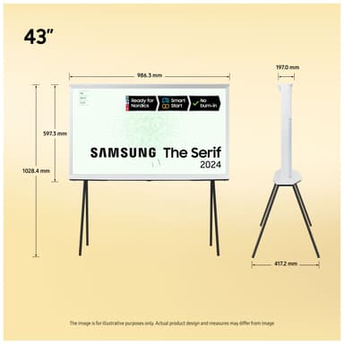 Samsung 43" LS01D The Serif 4K QLED älytelevisio (2024, valkoinen)