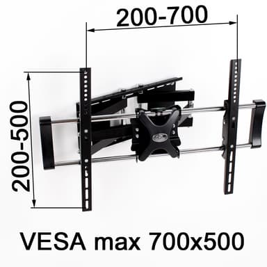 TV-seinäkiinnike 37-63″ (94-160 cm) -televisiolle, jota voi kallistaa ja kääntää. -