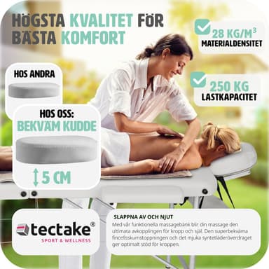 Hierontapöydän setti Freddie | Pääntuki, käsinojat, kasvotyyny & bolsterityynyt - valkoinen