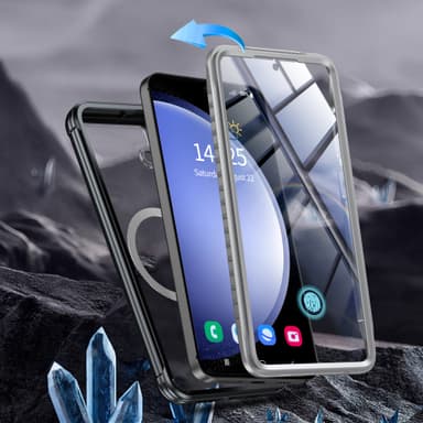 Pudotus- ja naarmuuntumaton matkapuhelinkotelo Samsung Galaxy S24 -sarjalle Musta Samsung Galaxy S24 Ultra