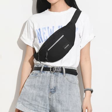 Roisketiivis vyötärölaukku crossbody-laukku Musta