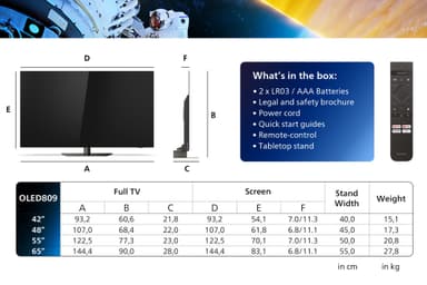 Philips 48" OLED809 4K OLED Ambilight televisio (2024)