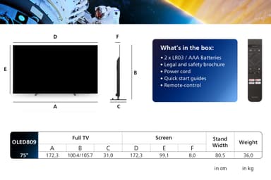 Philips 77" OLED809 4K OLED Ambilight televisio (2024)