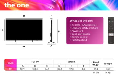 Philips 75” The One PUS8909 4K LED Ambilight älytelevisio (2024)