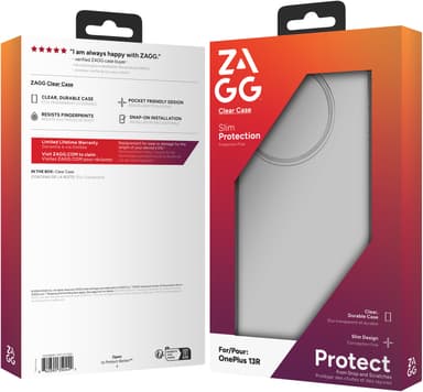 Zagg OnePlus 13R kirkas suojakuori