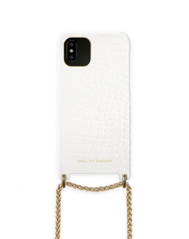 Lilou Necklace Case White Croco iPhone 11P/XS/X