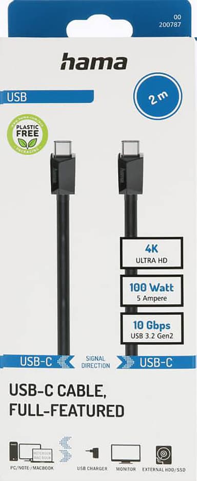 Hama USB-C 3.2 kaapeli (2 m)