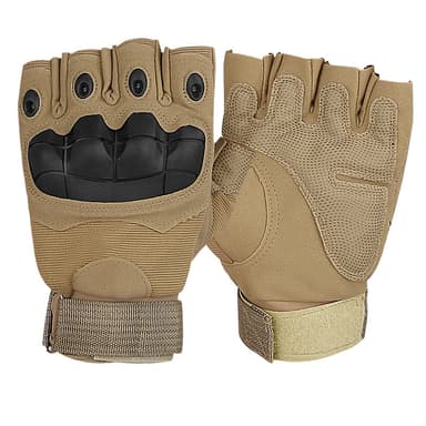 Half-Finger Outdoor Tactical Soft Shell -hanskat Ruskea M