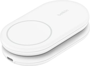 Belkin BoostCharge Qi2 magneettinen taitettava latausteline (valk.)