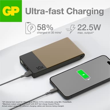 GP M2+ 10,000 mAh varavirtalähde (beige)