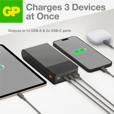 GP M2+ 20,000 mAh varavirtalähde (harmaa)