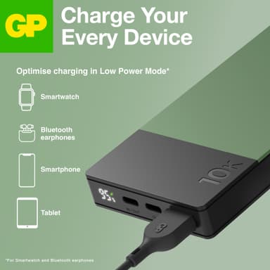 GP M2+ 10,000 mAh varavirtalähde (vihreä)