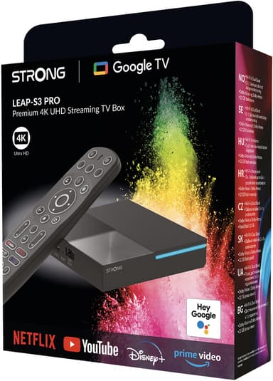 Strong Leap S3 Pro Google TV Box 4K UHD mediatoistin (musta)