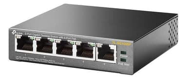 TP-Link TL-SG1005P 5-porttinen kytkin, 4 portissa PoE, musta