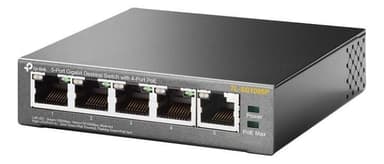 TP-Link TL-SG1005P 5-porttinen kytkin, 4 portissa PoE, musta