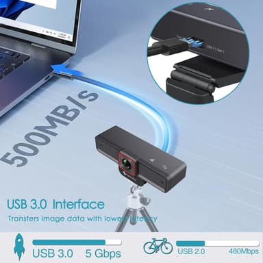 NÖRDIC UHD 4K 30 fps 8 megapikselin verkkokamera automaattitarkennuksella/seurannalla/kehystys/zoomilla, kaksoismikrofonit, SONY-anturi