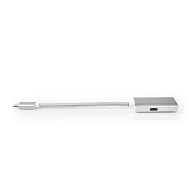 Nedis USB-C™ Sovitin | USB 3.2 Gen 1 | USB-C™ Uros | HDMI™ Ulostulo | 4K@60Hz | Power delivery | 0.20 m | Pyöreä | Kullattu | Nailon / Punottu | Hopea | Laatikko kannella ja ikkunalla