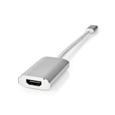 Nedis USB-C™ Sovitin | USB 3.2 Gen 1 | USB-C™ Uros | HDMI™ Ulostulo | 4K@60Hz | Power delivery | 0.20 m | Pyöreä | Kullattu | Nailon / Punottu | Hopea | Laatikko kannella ja ikkunalla