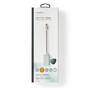 Nedis USB-C™ Sovitin | USB 3.2 Gen 1 | USB-C™ Uros | HDMI™ Ulostulo | 4K@60Hz | Power delivery | 0.20 m | Pyöreä | Kullattu | Nailon / Punottu | Hopea | Laatikko kannella ja ikkunalla