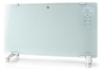 Nedis SmartLife Konvektiolämmitin | Wi-Fi | Sopii kylpyhuoneeseen | Lasipaneeli | 2000 W | 2 Lämpöasetusta | LED | 15 - 35 °C | Säädettävä termostaatti | Valkoinen