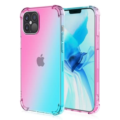 SKALO iPhone 15 Plus Gradientti Erittäin vahva TPU-kuori - Pinkki/Turkoosi