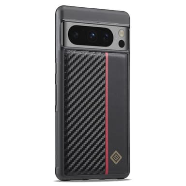 SKALO Google Pixel 8 Pro LC.IMEEKE Carbon Fiber PU-nahkakuori - Musta