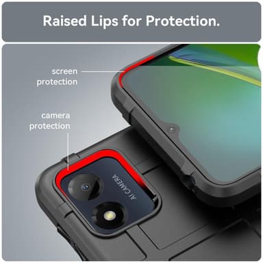 SKALO Motorola Moto E13 4G Rugged Shield iskunkestävä TPU suojakuori