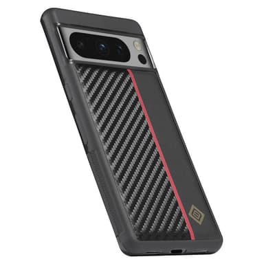 SKALO Google Pixel 8 Pro LC.IMEEKE Carbon Fiber PU-nahkakuori - Musta