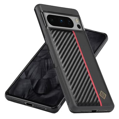 SKALO Google Pixel 8 Pro LC.IMEEKE Carbon Fiber PU-nahkakuori - Musta