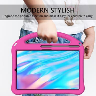 SKALO Lenovo Tab M8 Gen 4 Lapsikuori kahvalla ja jalustalla - Pinkki