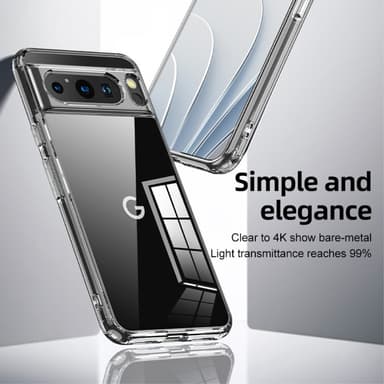 SKALO Google Pixel 8 Pro TPU Clear Hybridi Suojakuori - Musta