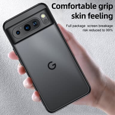SKALO Google Pixel 8 Pro TPU Clear Hybridi Suojakuori - Musta
