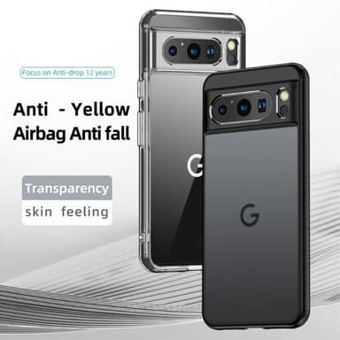 SKALO Google Pixel 8 Pro TPU Clear Hybridi Suojakuori - Musta