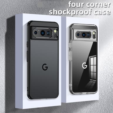 SKALO Google Pixel 8 Pro TPU Clear Hybridi Suojakuori - Musta