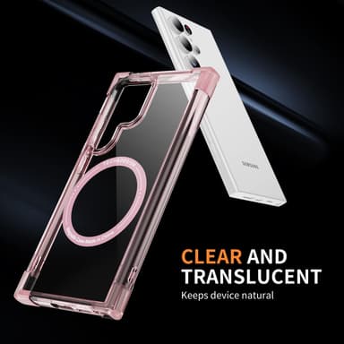 SKALO Samsung S24 Ultra Erittäin vahva magneettinen rengas Bumper TPU-kuori - Pinkki