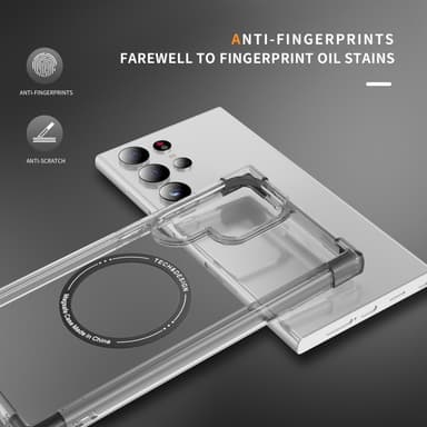 SKALO Samsung S24 Ultra Erittäin vahva magneettinen rengas Bumper TPU-kuori - Musta