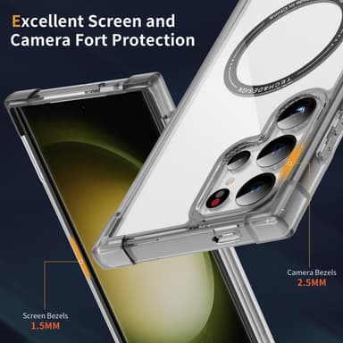 SKALO Samsung S24 Ultra Erittäin vahva magneettinen rengas Bumper TPU-kuori - Musta