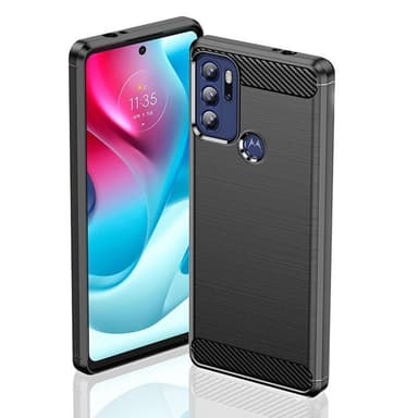 SKALO Moto G60S Armor Carbon Iskunkestävä TPU suojakuori - Punainen