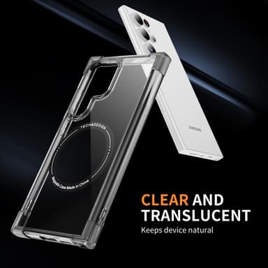 SKALO Samsung S24 Ultra Erittäin vahva magneettinen rengas Bumper TPU-kuori - Musta