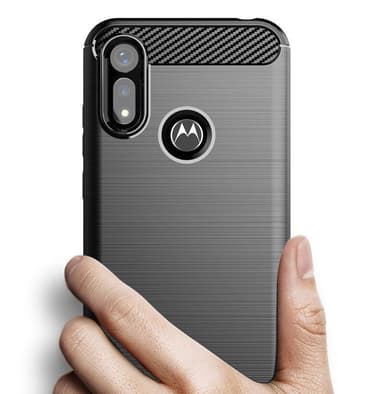 SKALO Motorola Moto E6i Armor Carbon Iskunkestävä TPU suojakuori - Punainen