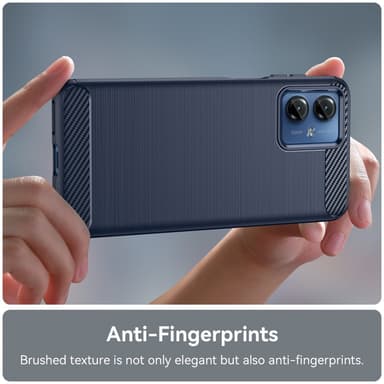 SKALO Motorola Moto G14 Armor Carbon Iskunkestävä TPU suojakuori - Sininen