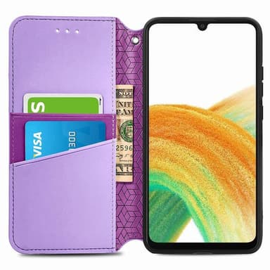 SKALO Samsung A13 4G Mandala Slim lompakkokotelo - Violetti