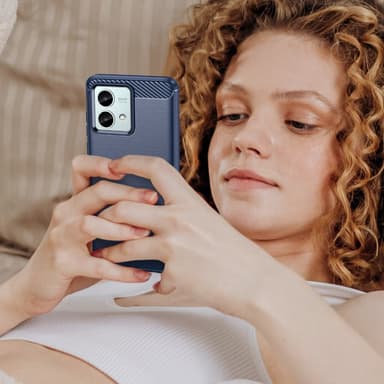SKALO Motorola Moto G84 5G Armor Carbon Iskunkestävä TPU suojakuori - Sininen