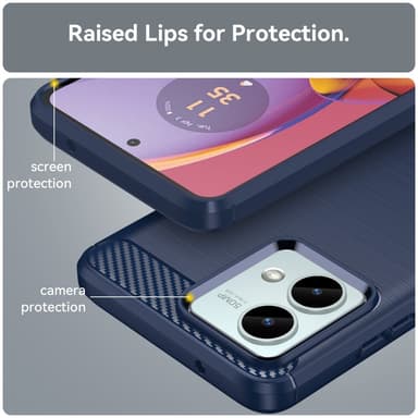 SKALO Motorola Moto G84 5G Armor Carbon Iskunkestävä TPU suojakuori - Sininen