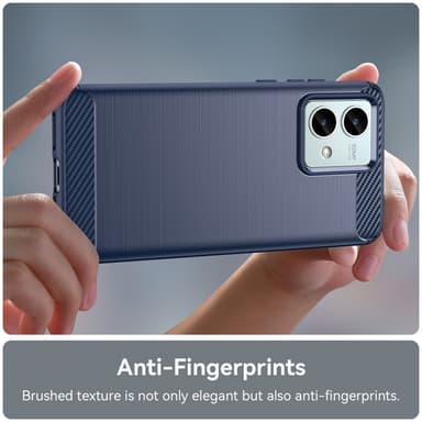 SKALO Motorola Moto G84 5G Armor Carbon Iskunkestävä TPU suojakuori - Sininen