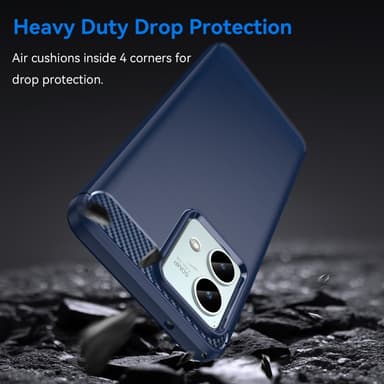 SKALO Motorola Moto G84 5G Armor Carbon Iskunkestävä TPU suojakuori - Sininen