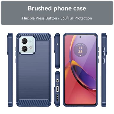 SKALO Motorola Moto G84 5G Armor Carbon Iskunkestävä TPU suojakuori - Sininen